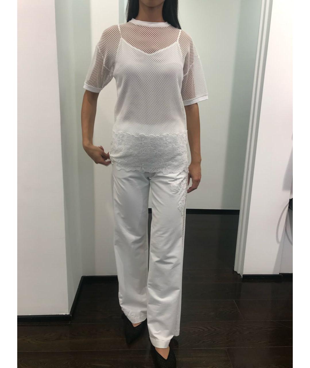 ERMANNO SCERVINO Белая хлопковая футболка, фото 5