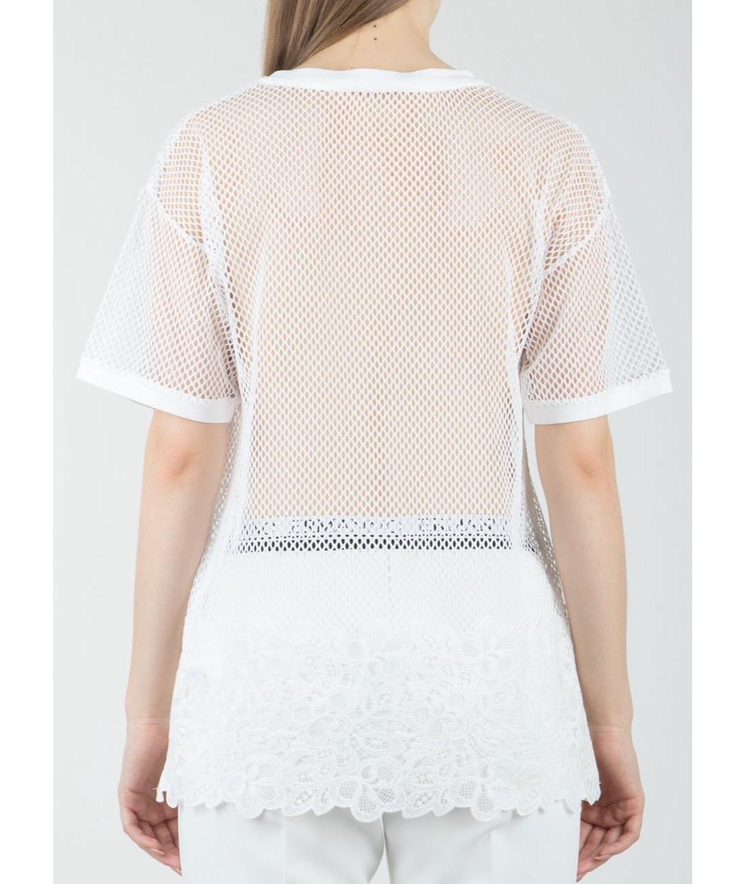 ERMANNO SCERVINO Белая хлопковая футболка, фото 4