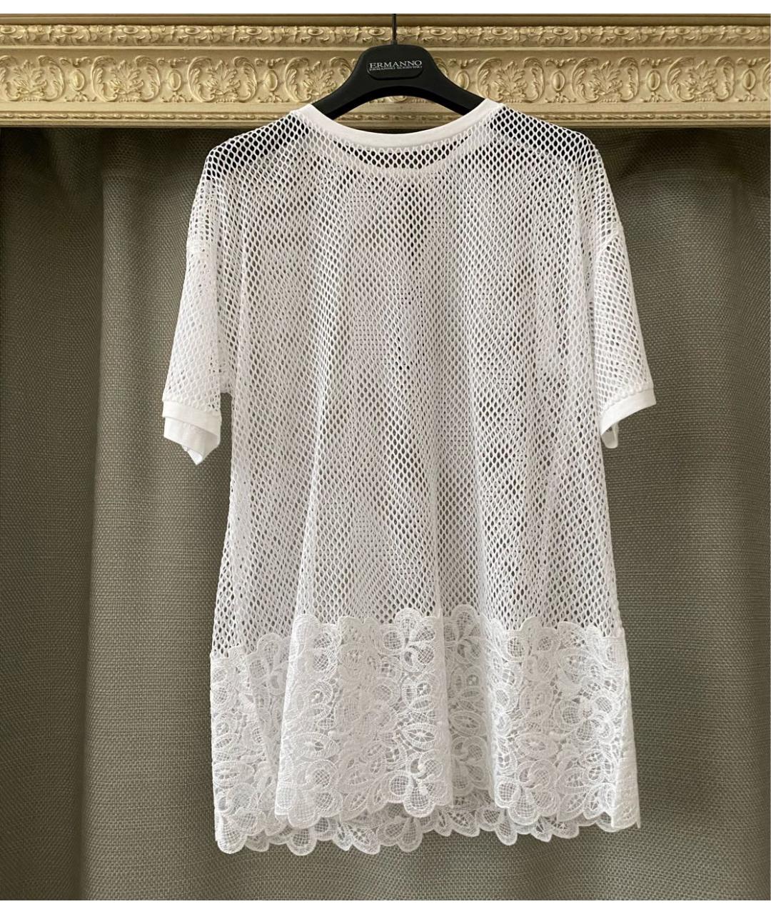 ERMANNO SCERVINO Белая хлопковая футболка, фото 6