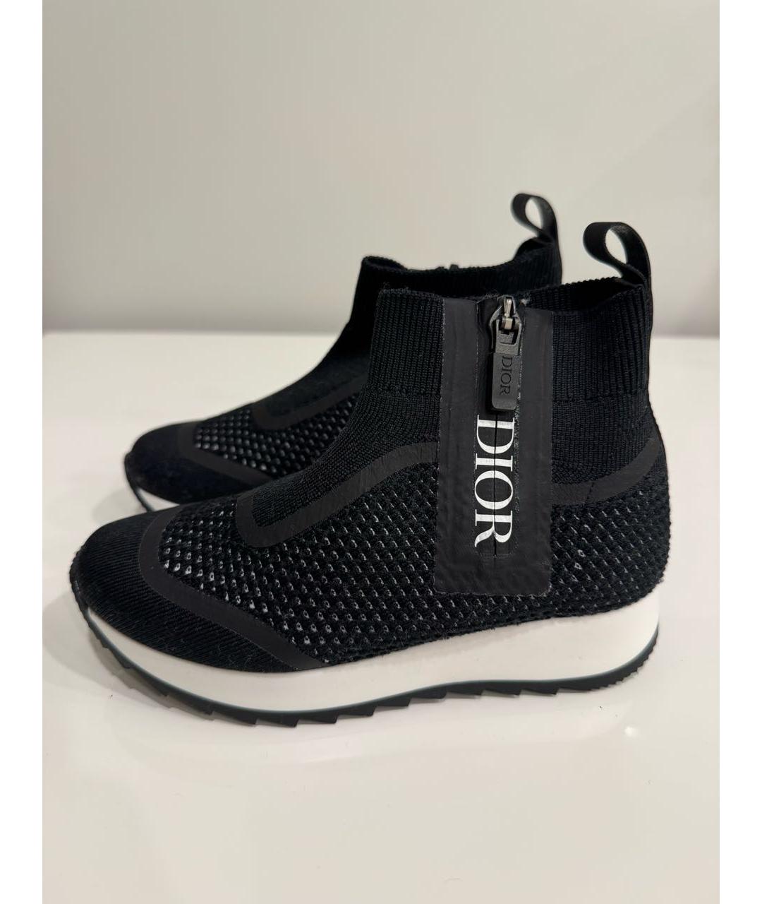CHRISTIAN DIOR Черные текстильные ботинки, фото 5