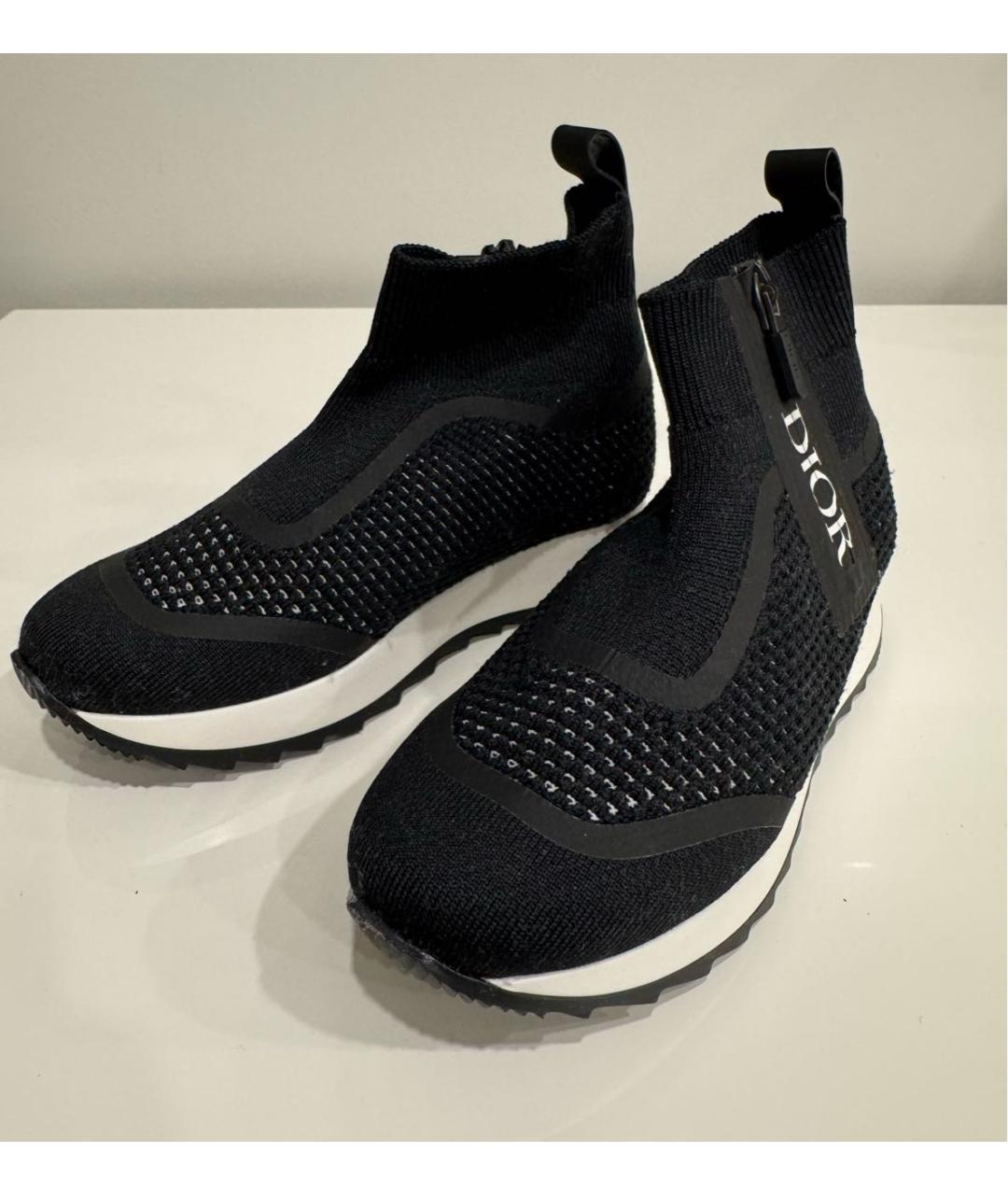 CHRISTIAN DIOR Черные текстильные ботинки, фото 2