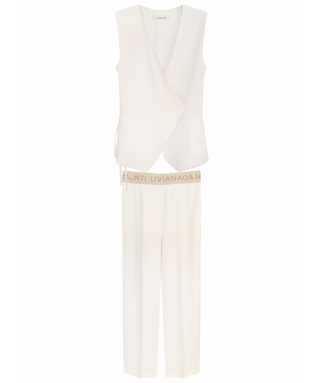 LIVIANA CONTI Белый вискозный костюм с брюками, фото 1