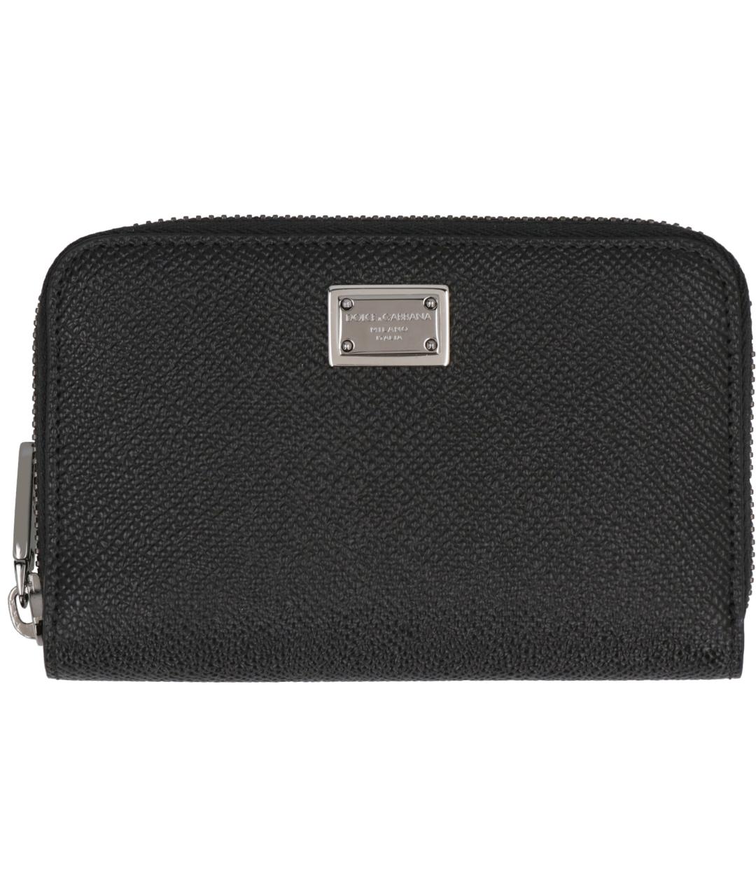 DOLCE&GABBANA Черный кожаный кошелек, фото 1