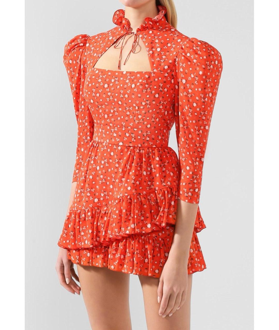 ULYANA SERGEENKO Красное шелковое коктейльное платье, фото 2