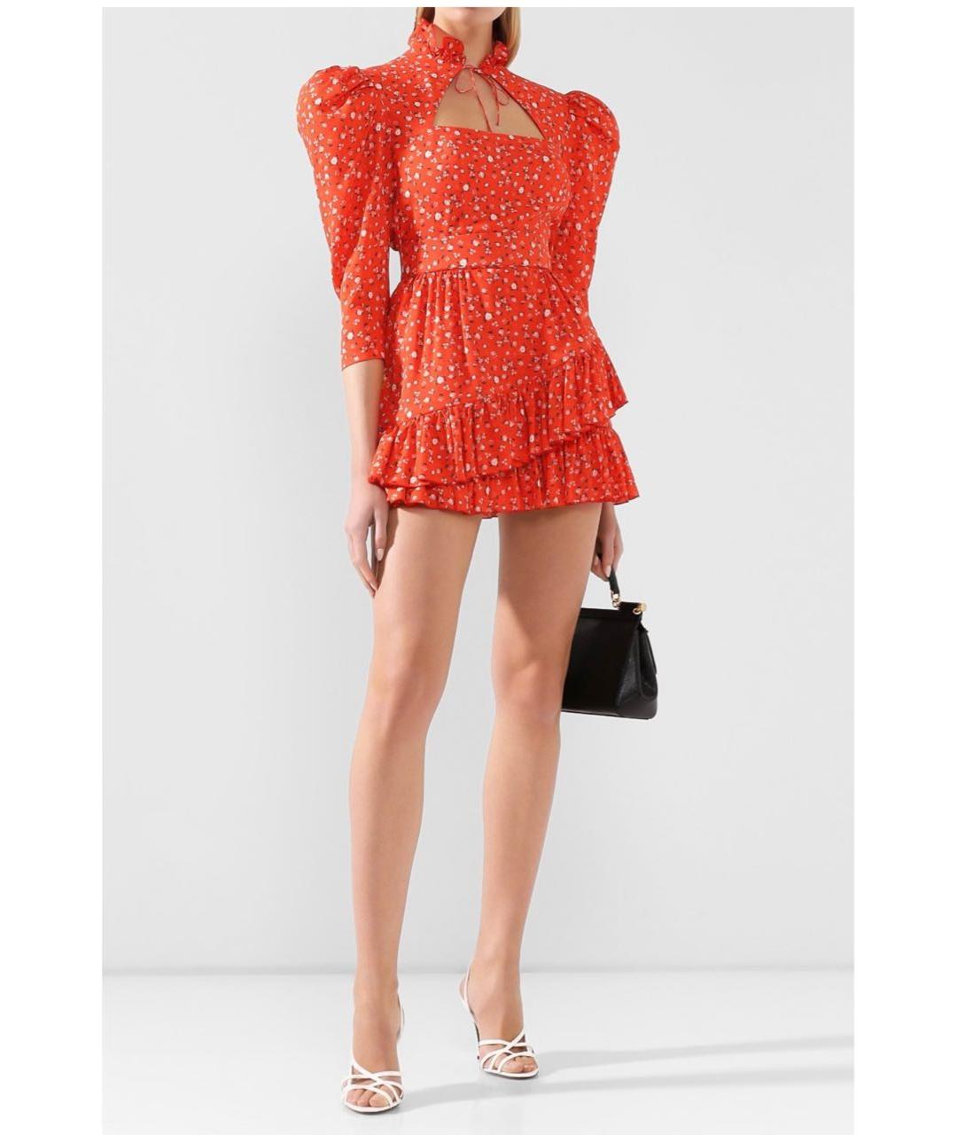 ULYANA SERGEENKO Красное шелковое коктейльное платье, фото 4