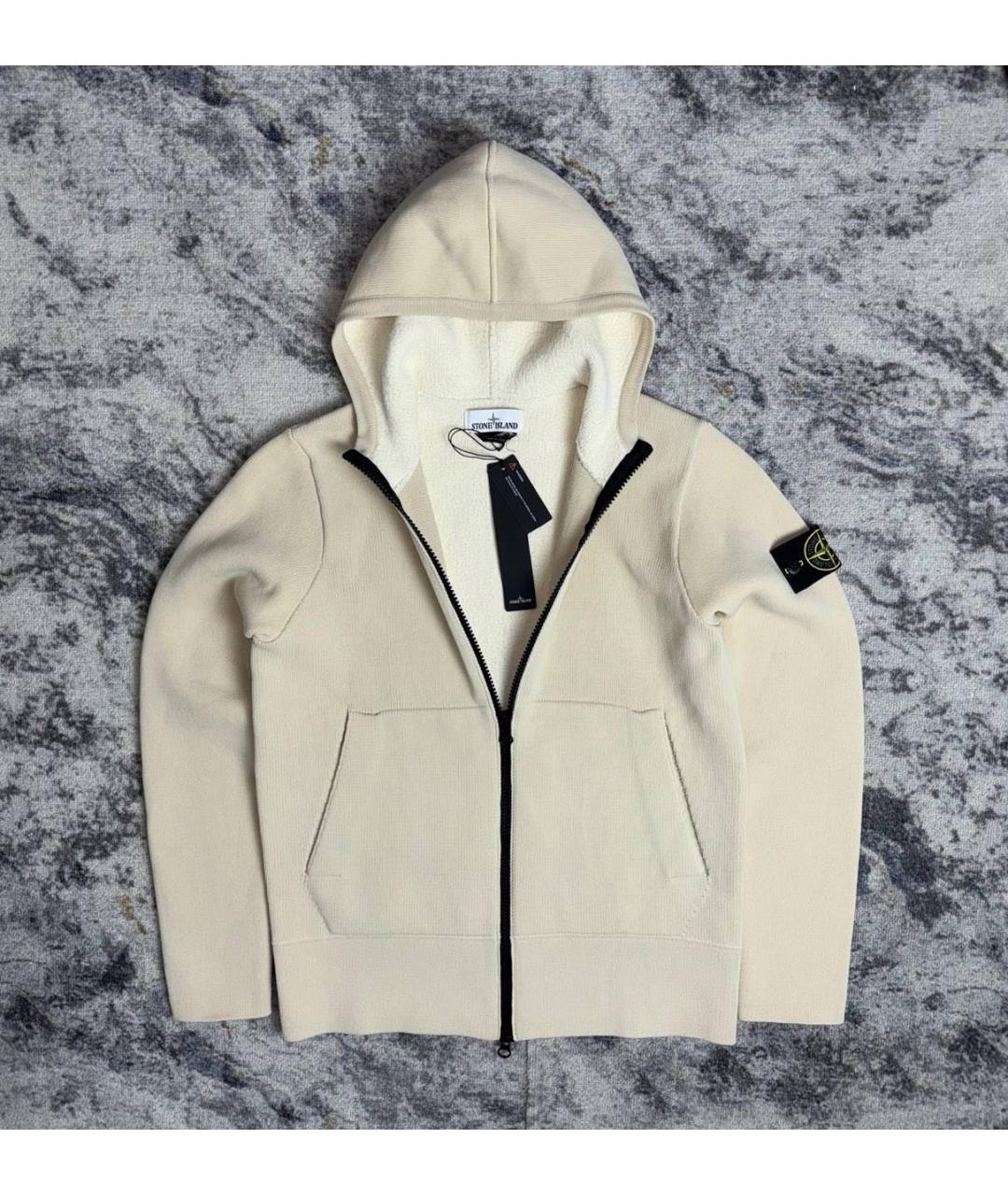 STONE ISLAND Бежевый полиамидовый кардиган, фото 9