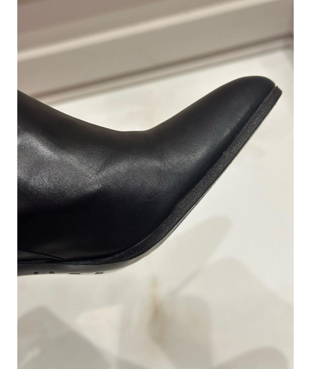 HERMES Черные кожаные ботильоны, фото 4