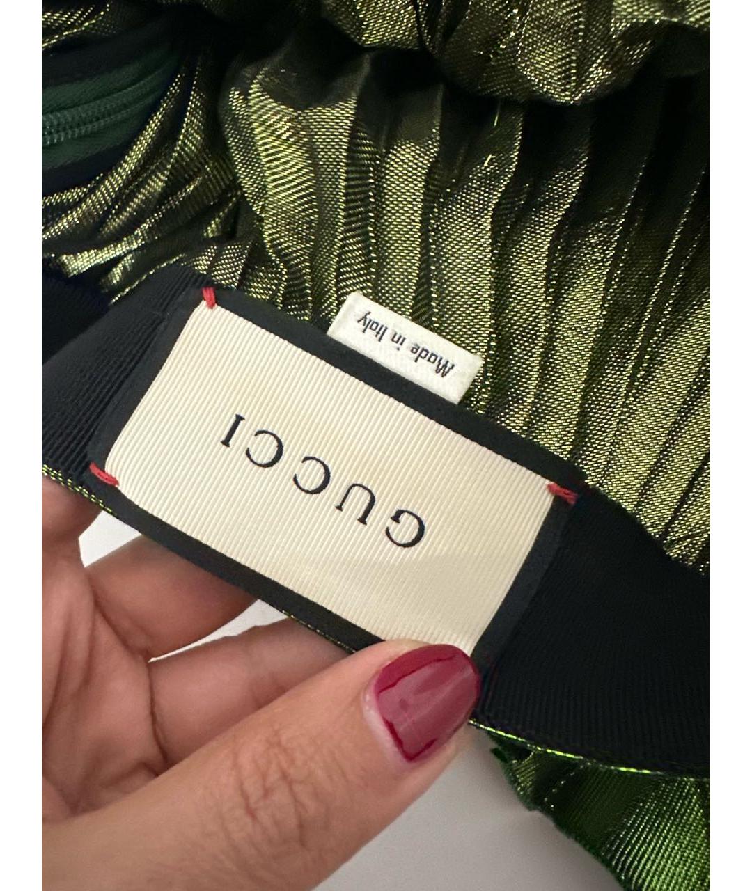 GUCCI Зеленая юбка миди, фото 6