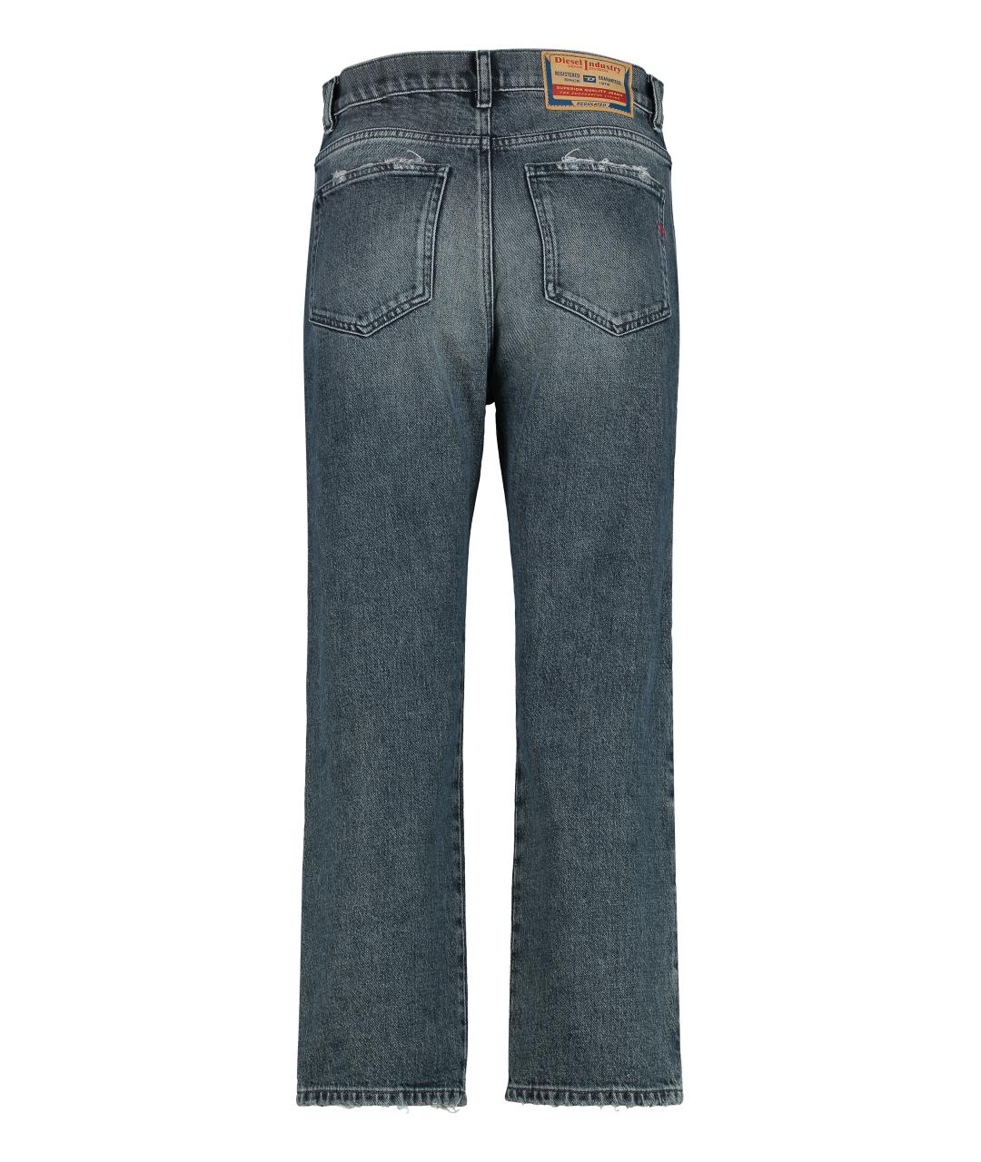 DIESEL Синие хлопковые прямые джинсы, фото 2