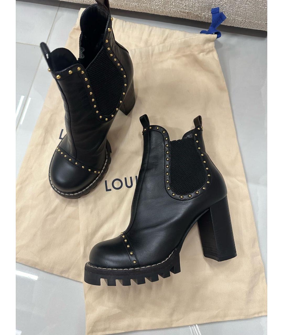 LOUIS VUITTON Черные кожаные ботильоны, фото 8