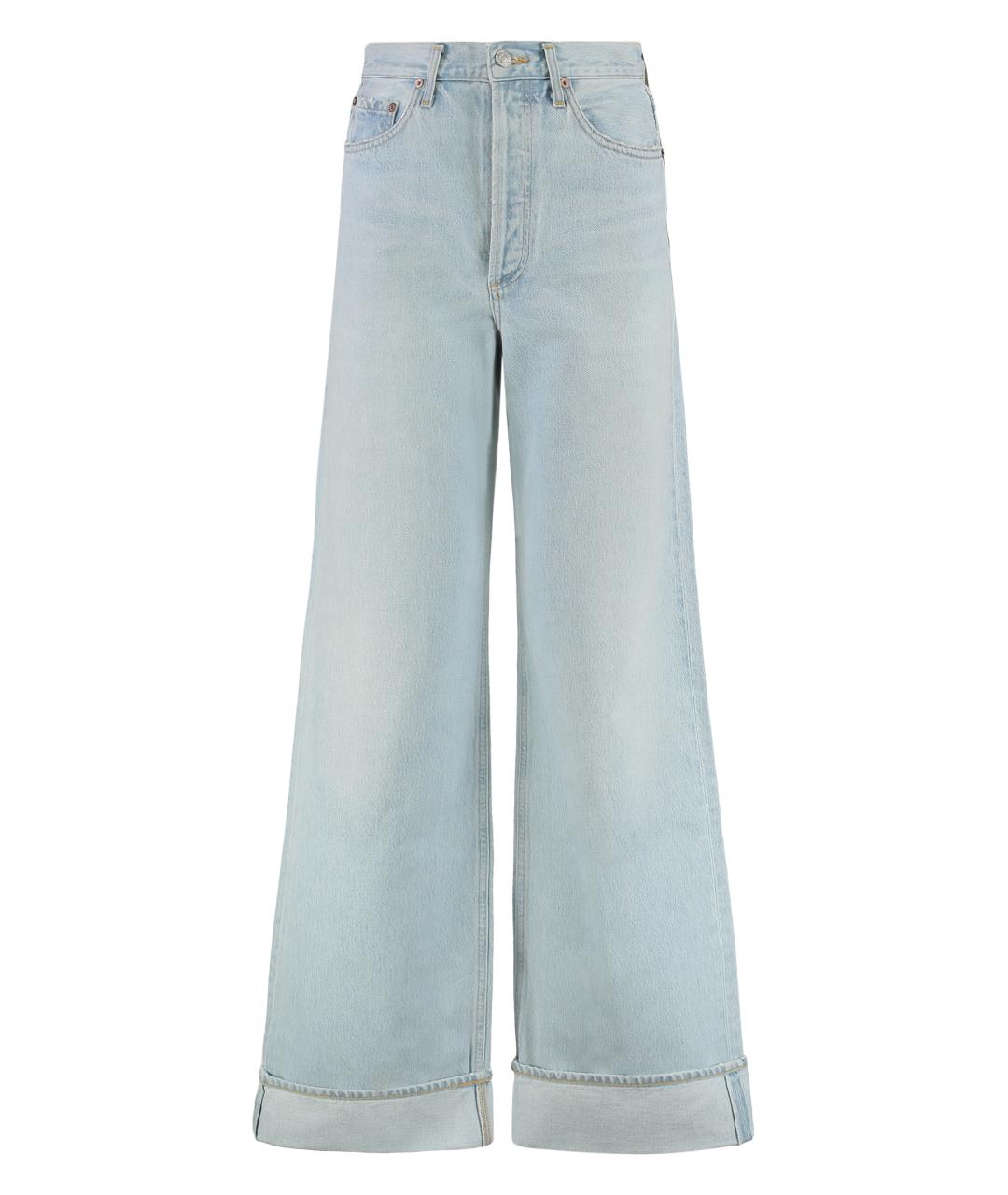 AGOLDE Голубые хлопковые джинсы клеш, фото 1