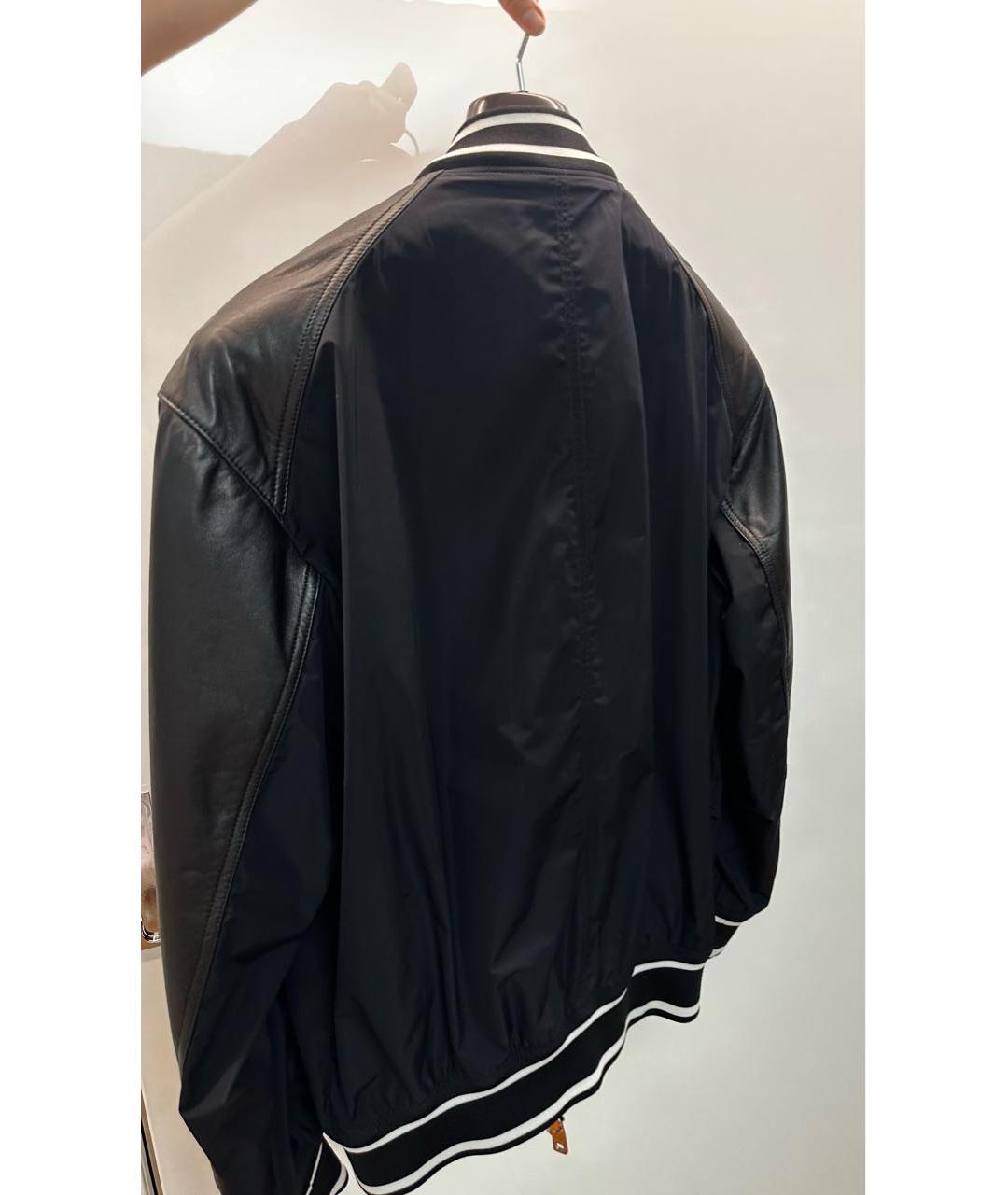 DOLCE&GABBANA Темно-синяя кожаная куртка, фото 2