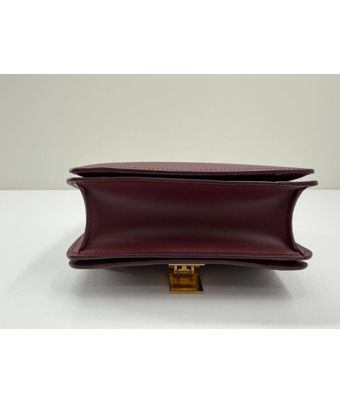 CELINE Бордовая кожаная сумка через плечо, фото 5