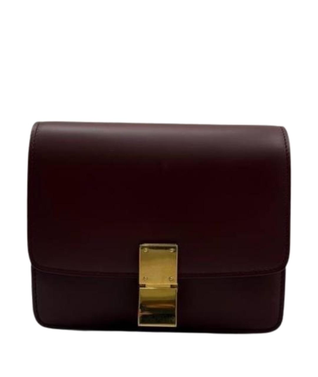 CELINE Бордовая кожаная сумка через плечо, фото 1