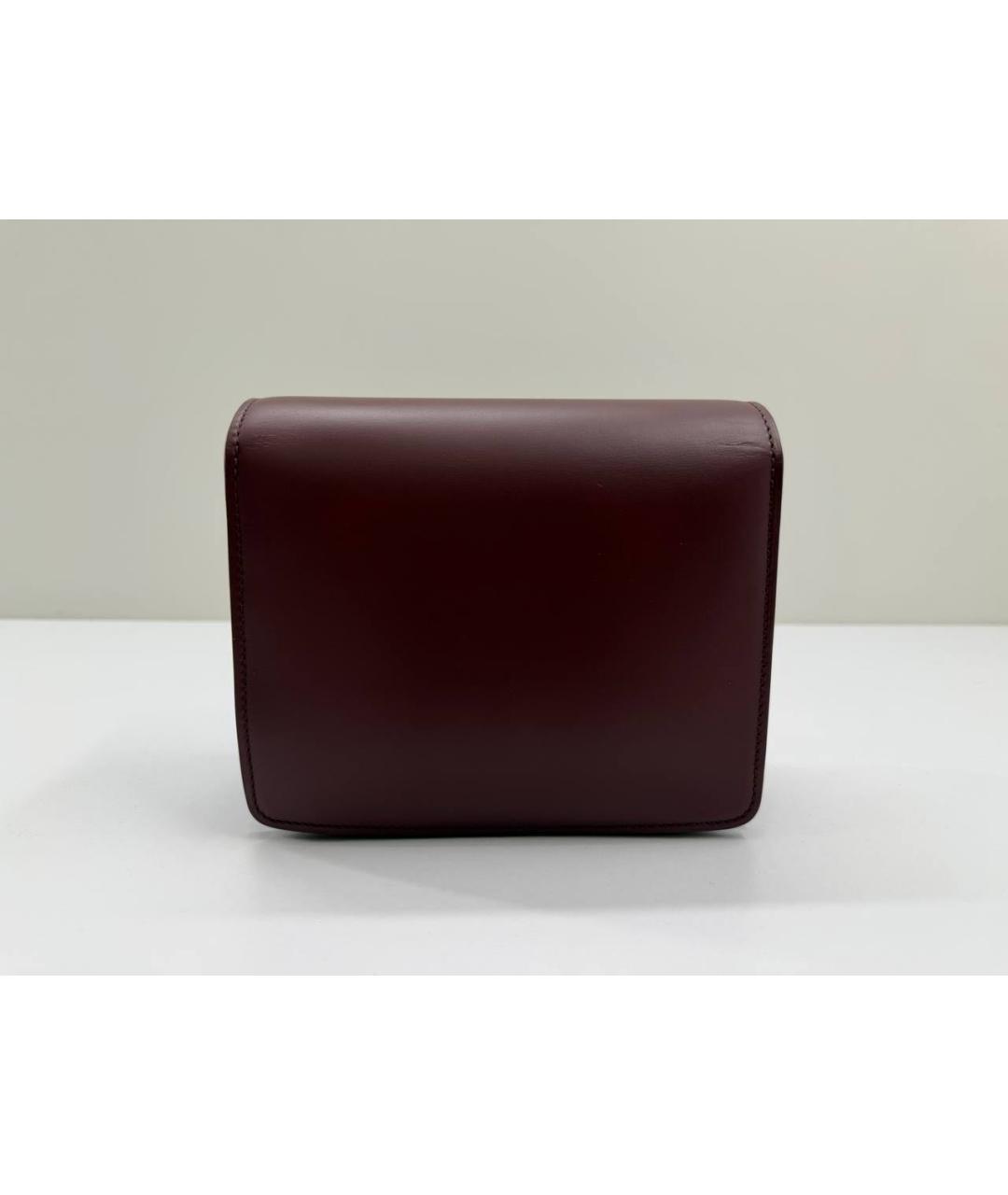 CELINE Бордовая кожаная сумка через плечо, фото 6