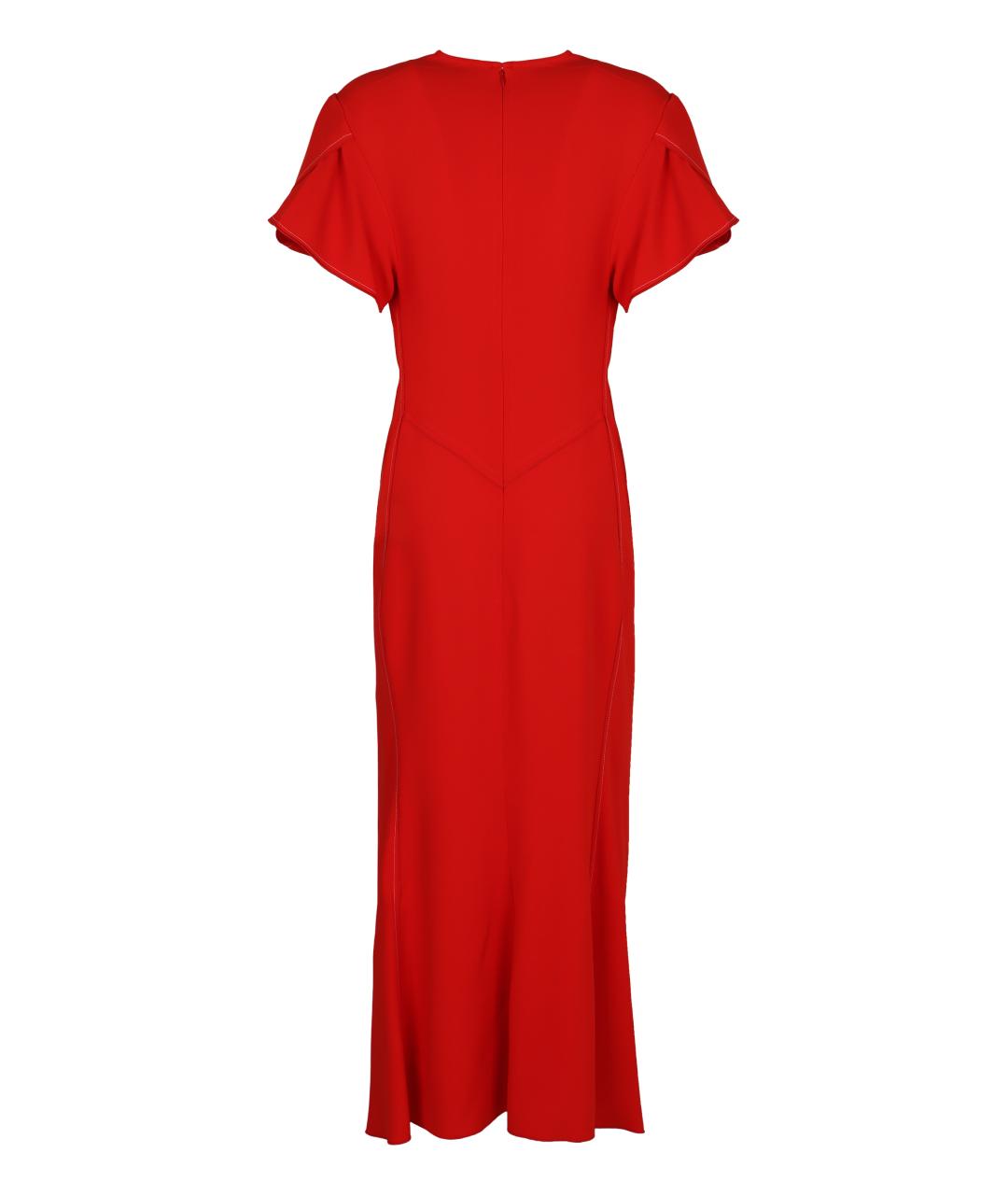 VICTORIA BECKHAM Красное вискозное коктейльное платье, фото 2