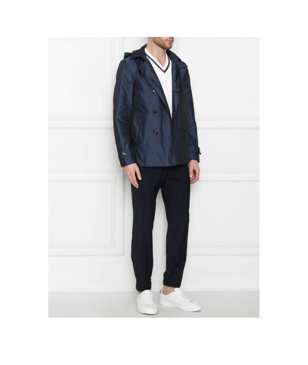 MOORER Синяя полиэстеровая куртка, фото 2