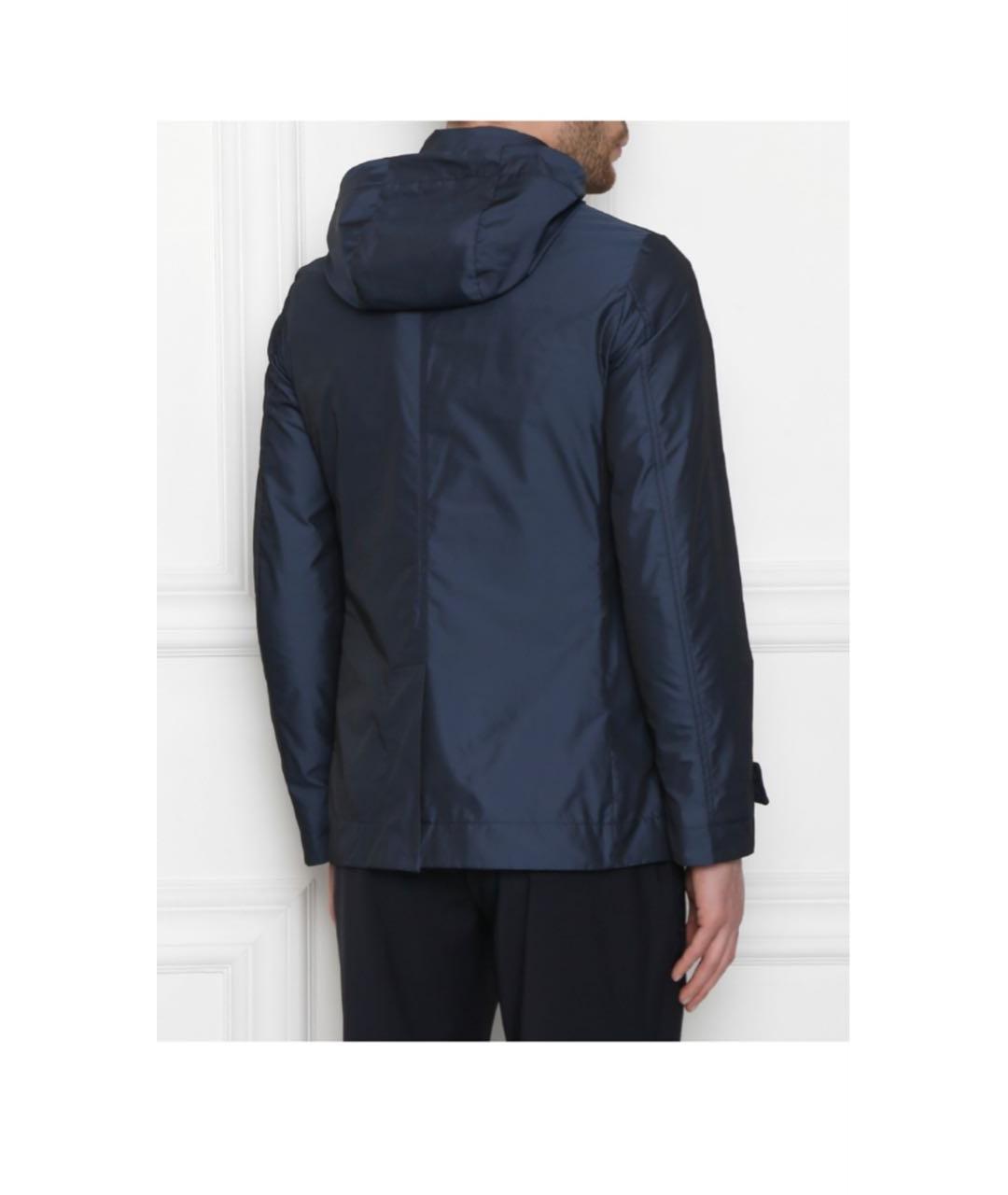 MOORER Синяя полиэстеровая куртка, фото 4