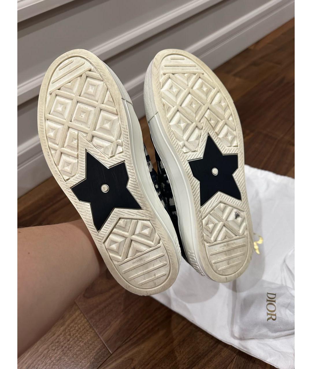 CHRISTIAN DIOR Темно-синие текстильные кеды, фото 4