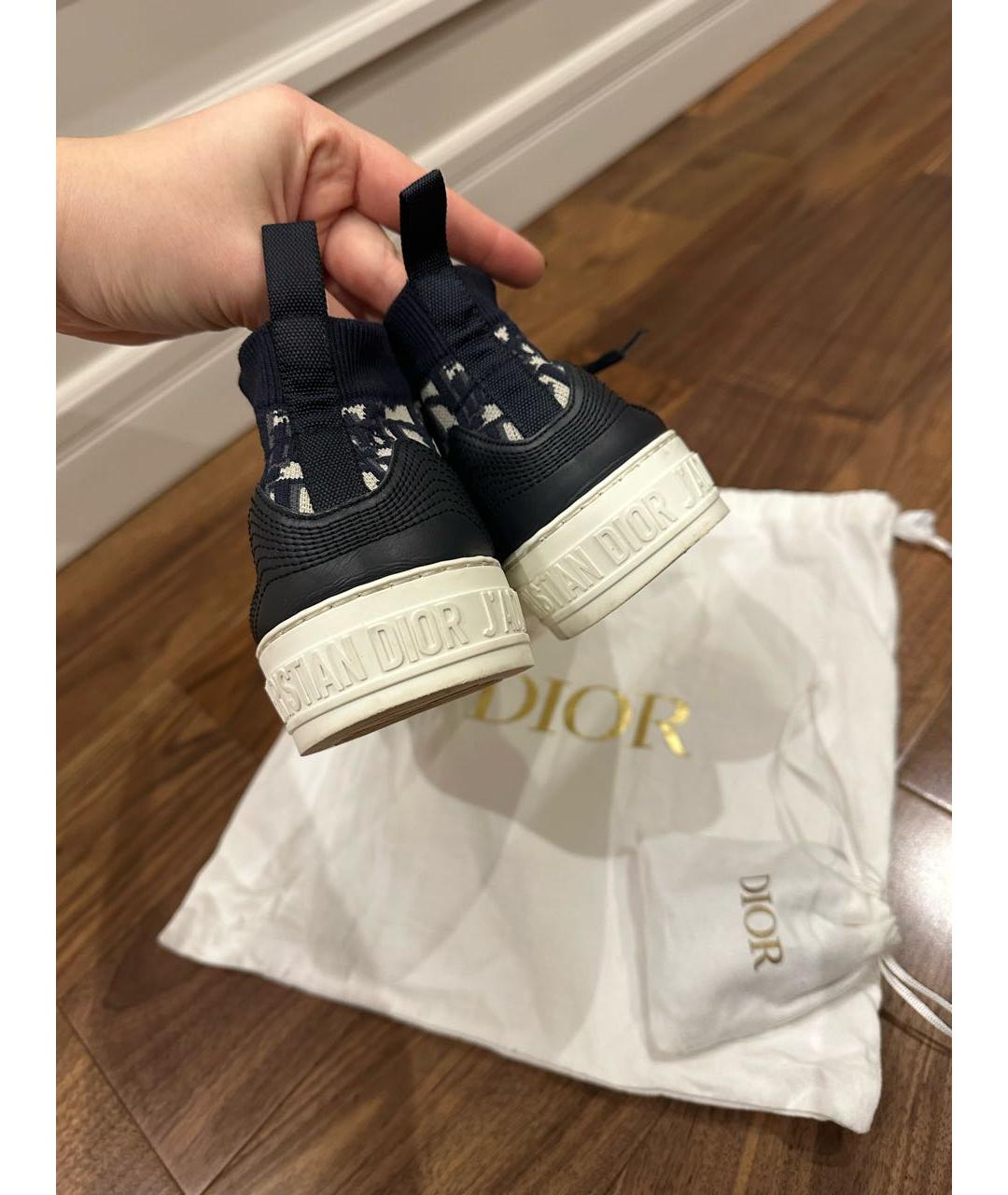 CHRISTIAN DIOR Темно-синие текстильные кеды, фото 3