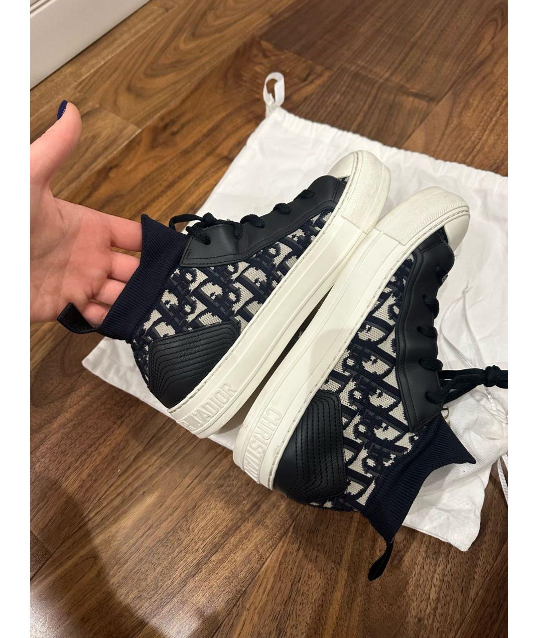 CHRISTIAN DIOR Темно-синие текстильные кеды, фото 5