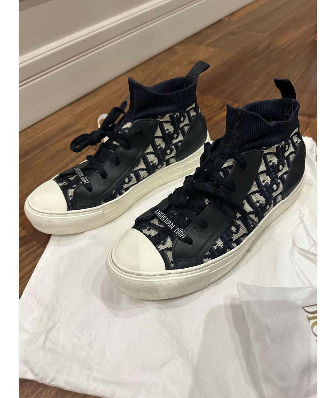 CHRISTIAN DIOR Темно-синие текстильные кеды, фото 2