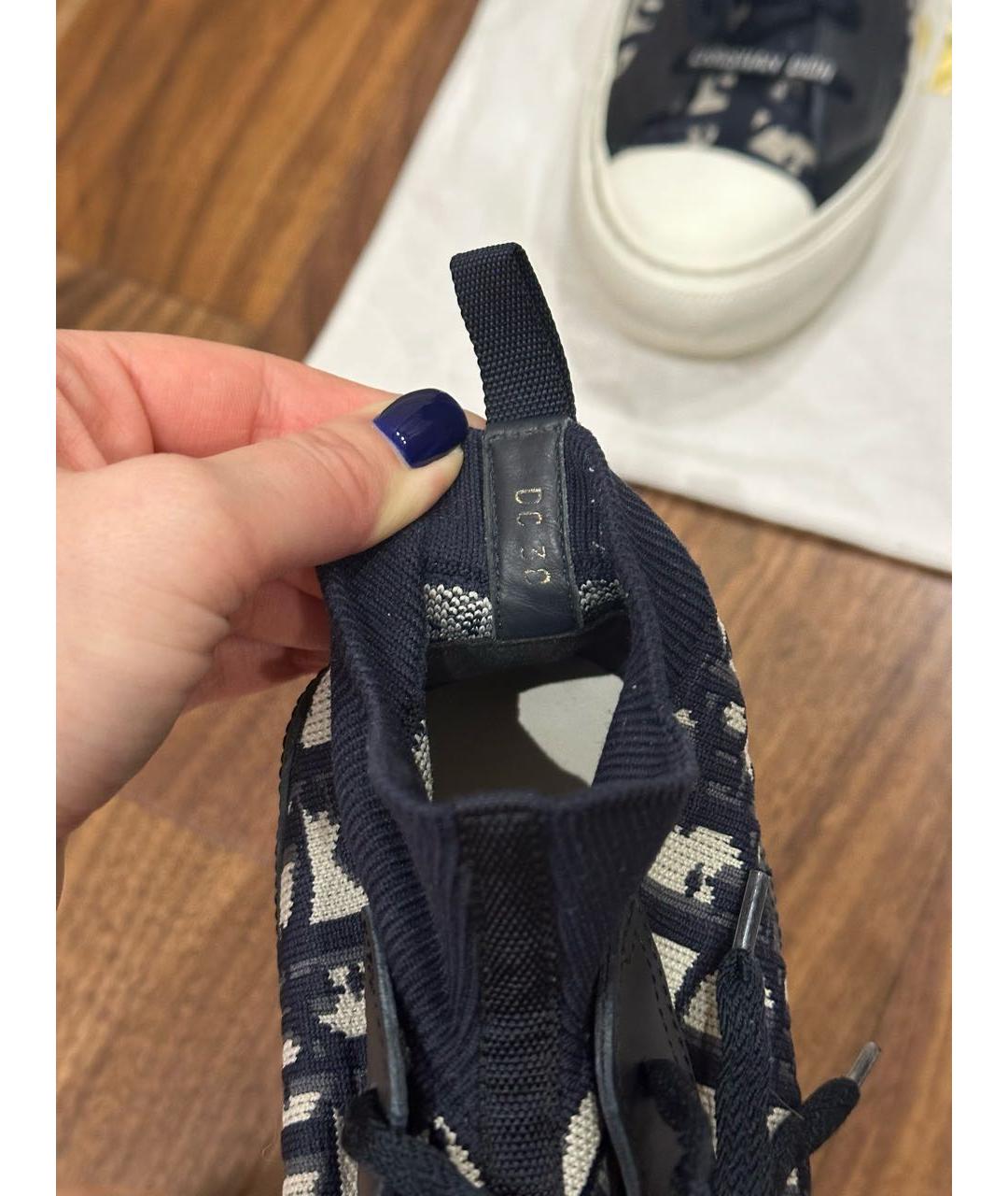 CHRISTIAN DIOR Темно-синие текстильные кеды, фото 8