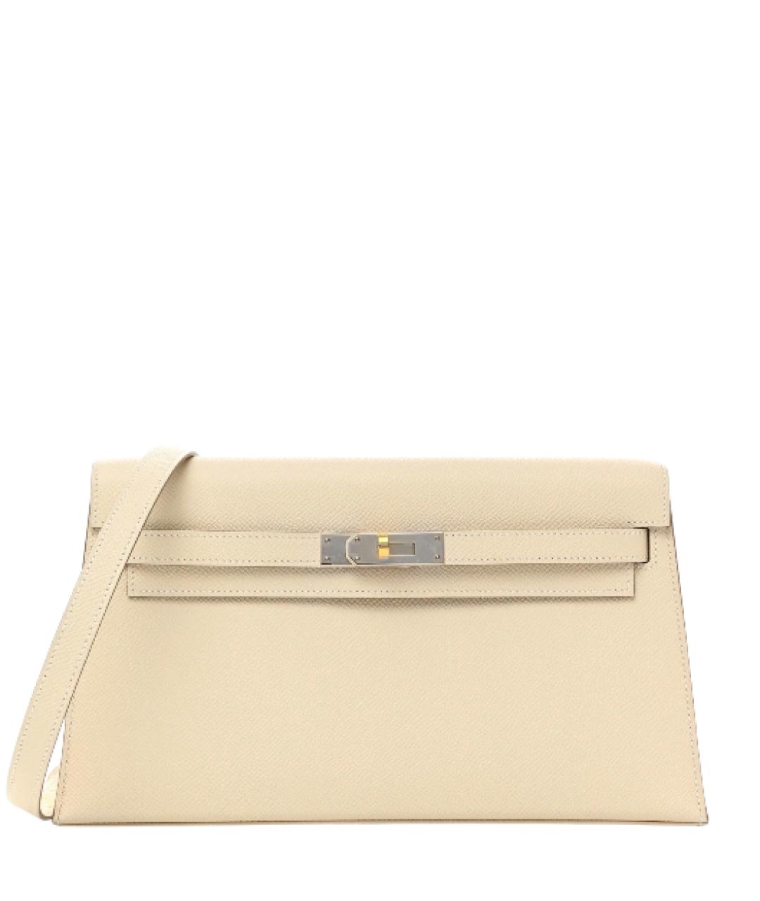 HERMES Бежевая кожаная сумка через плечо, фото 2