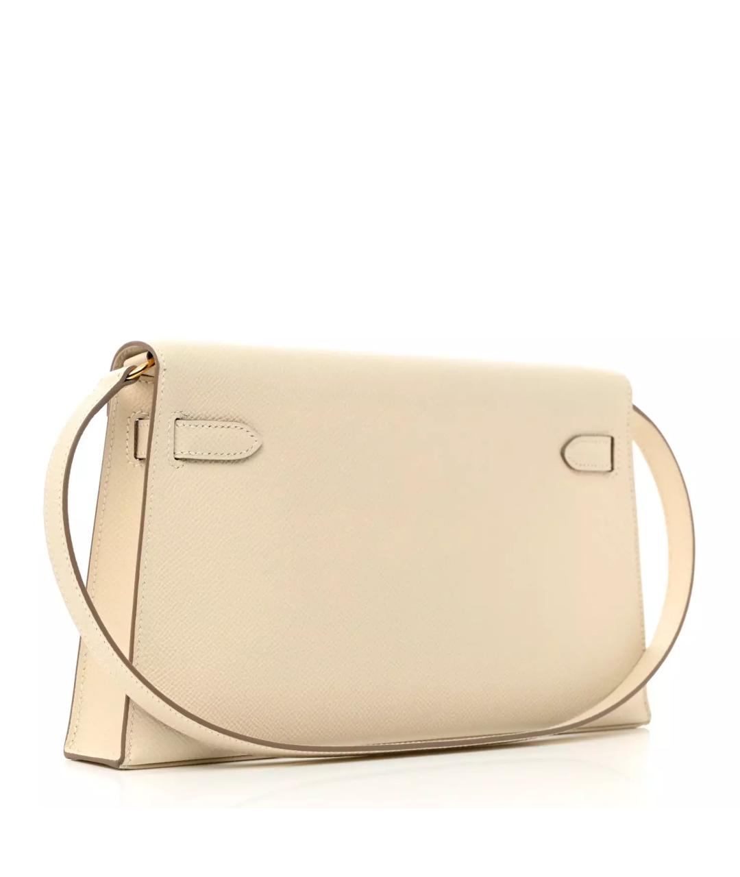 HERMES Бежевая кожаная сумка через плечо, фото 3
