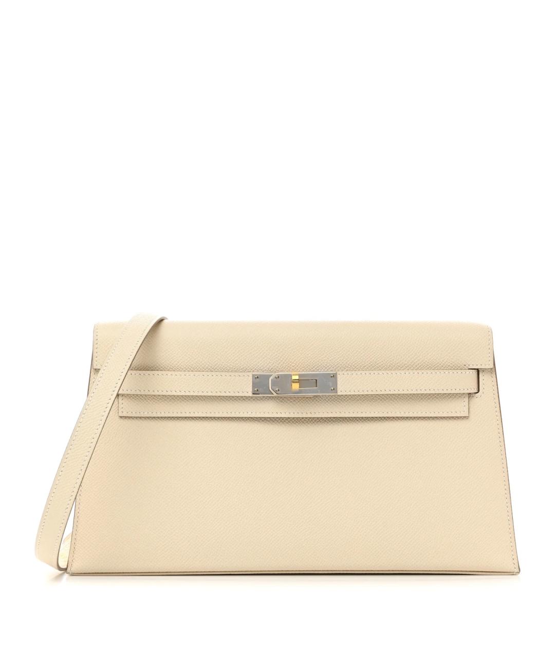 HERMES Бежевая кожаная сумка через плечо, фото 1