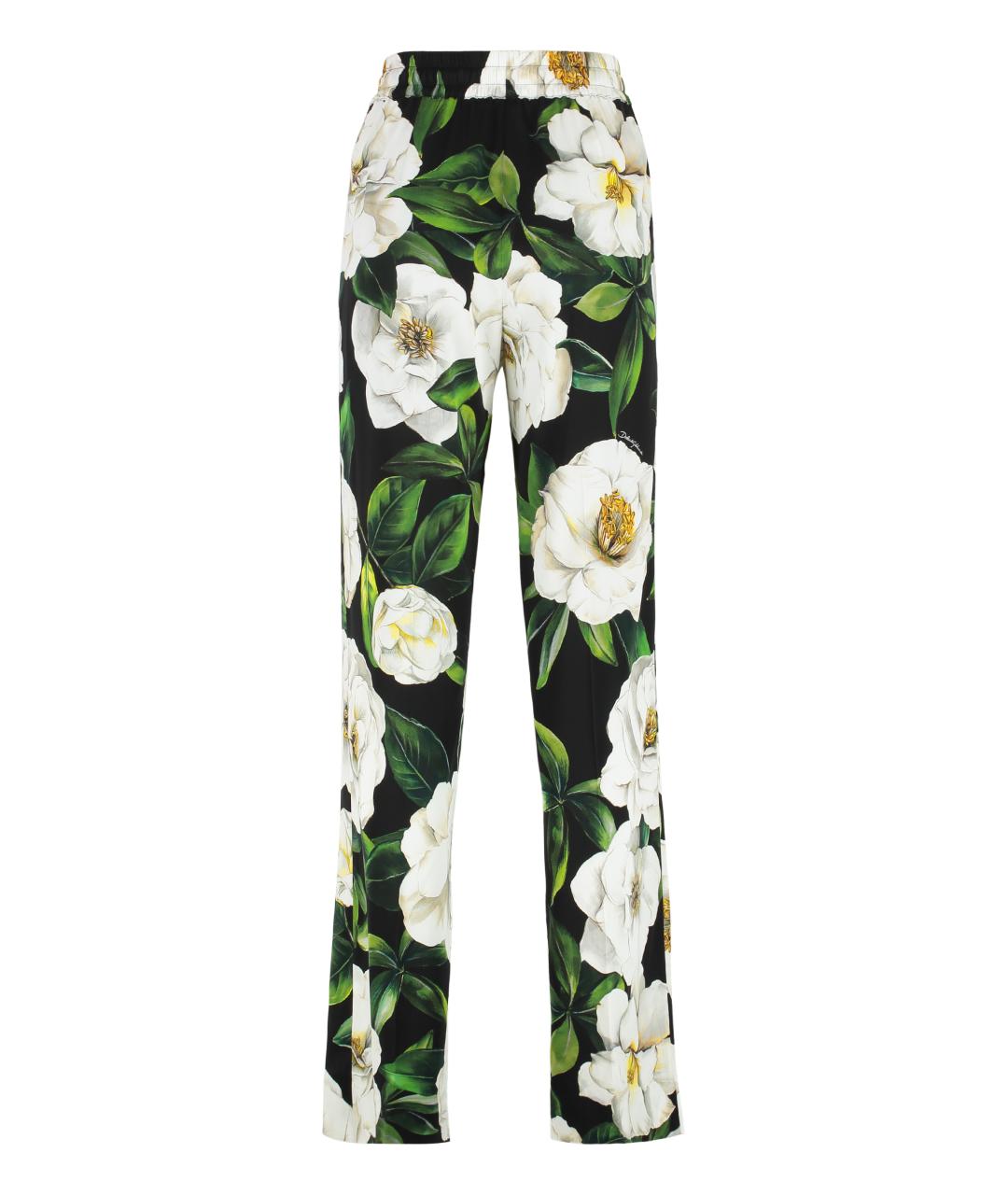 DOLCE&GABBANA Мульти шелковые прямые брюки, фото 2