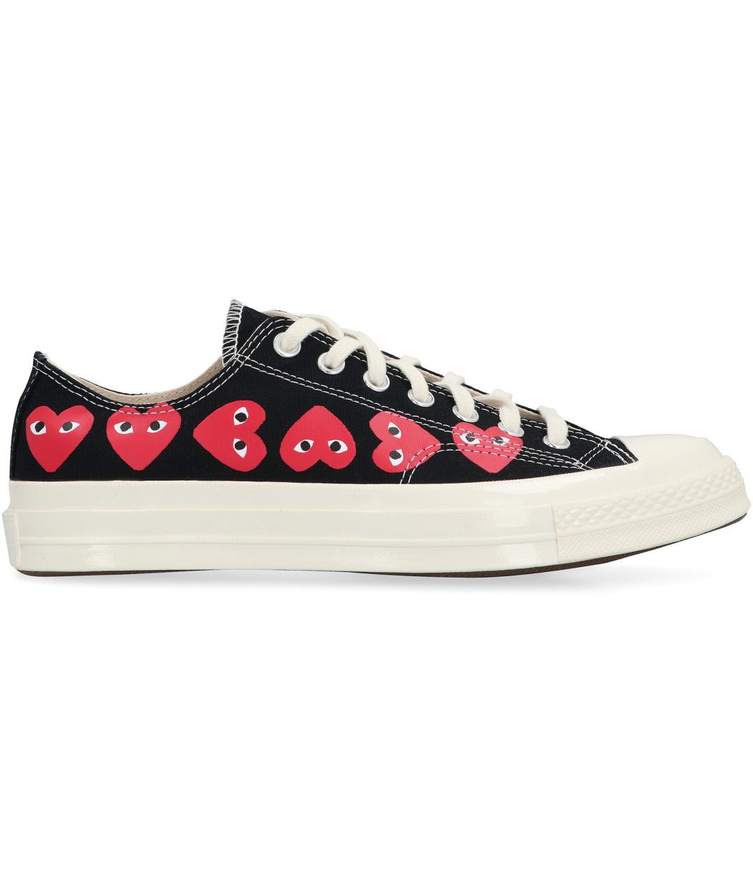 COMME DES GARÇONS PLAY Черные низкие кроссовки / кеды, фото 1