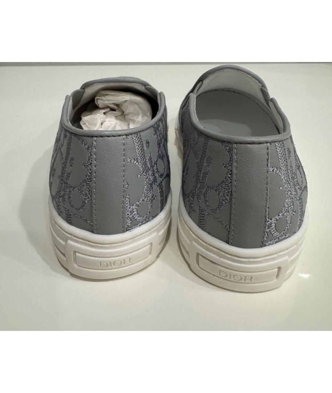 CHRISTIAN DIOR Серые кожаные лоферы/мокасины, фото 3
