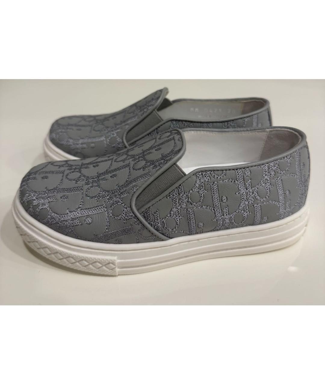 CHRISTIAN DIOR Серые кожаные лоферы/мокасины, фото 5