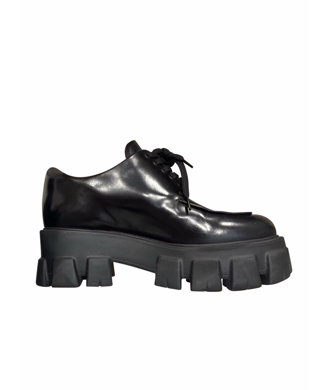 PRADA Черные брогги и оксфорды из лакированной кожи, фото 1