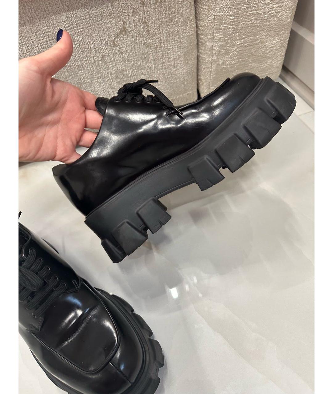 PRADA Черные брогги и оксфорды из лакированной кожи, фото 9