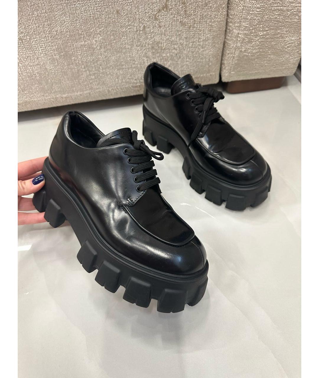 PRADA Черные брогги и оксфорды из лакированной кожи, фото 2