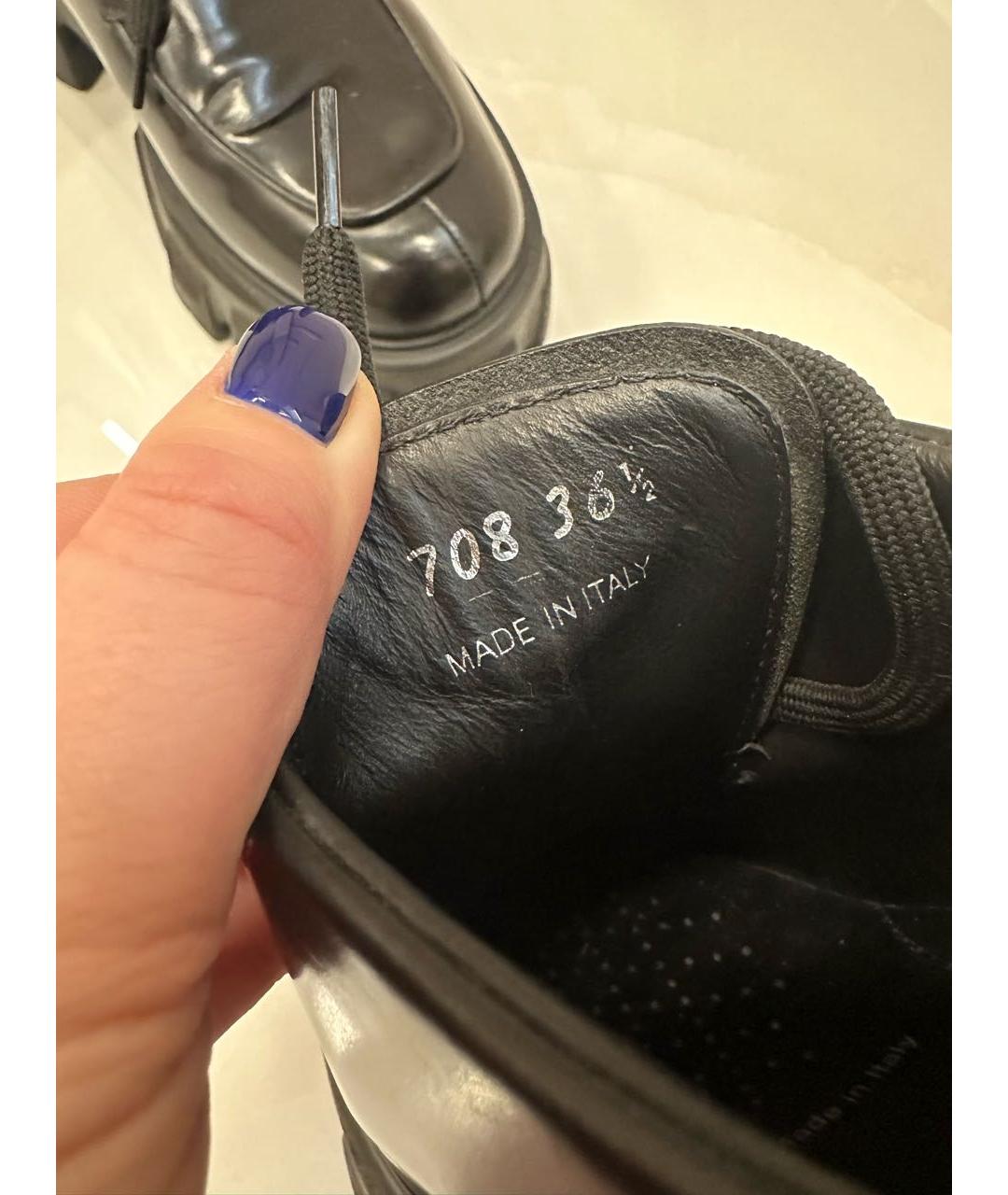 PRADA Черные брогги и оксфорды из лакированной кожи, фото 8