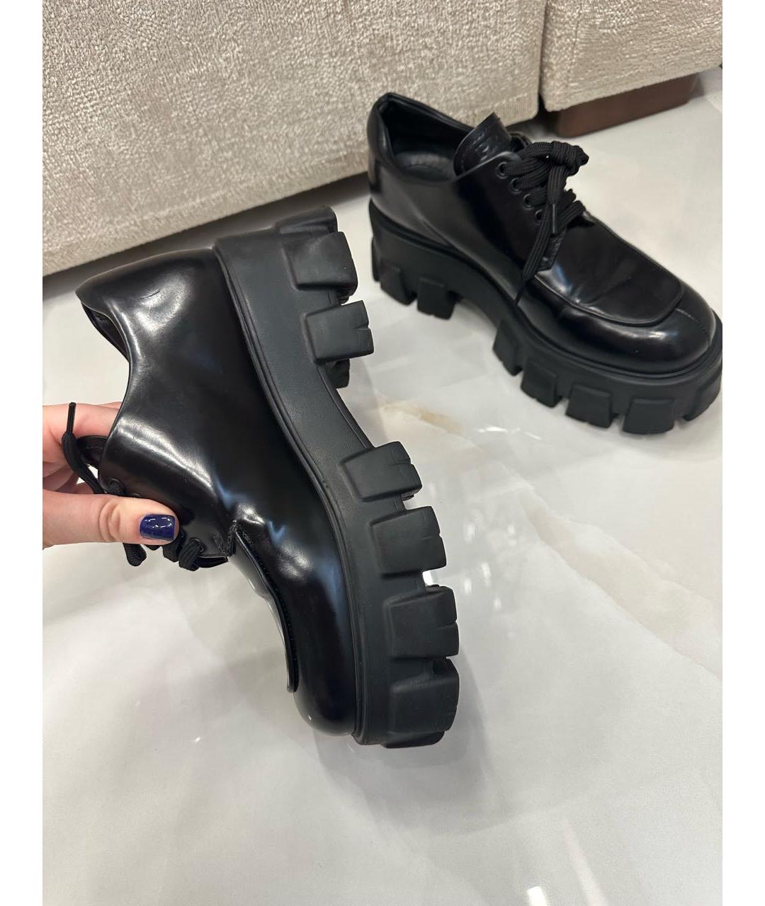 PRADA Черные брогги и оксфорды из лакированной кожи, фото 4