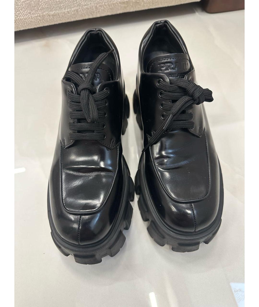 PRADA Черные брогги и оксфорды из лакированной кожи, фото 7