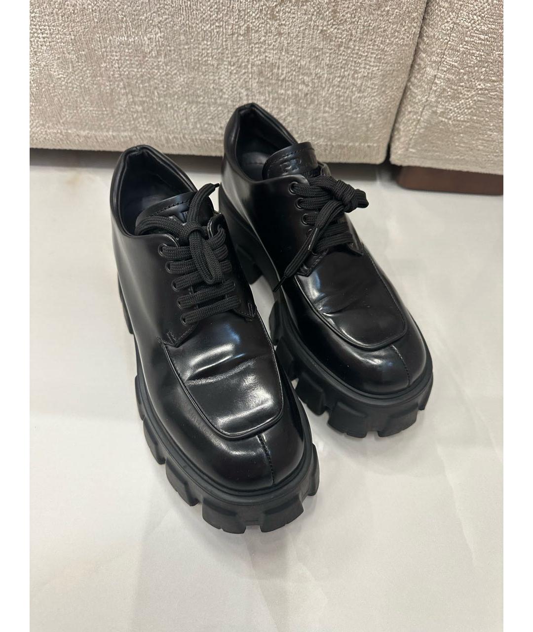 PRADA Черные брогги и оксфорды из лакированной кожи, фото 3