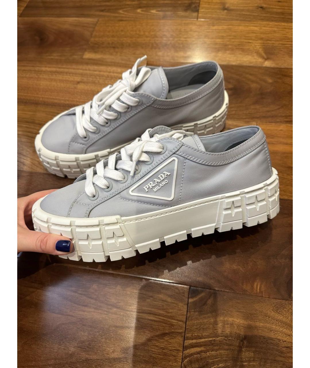PRADA Голубые кеды, фото 9