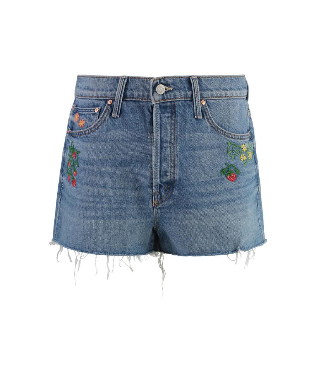 MOTHER Синие хлопковые шорты, фото 3