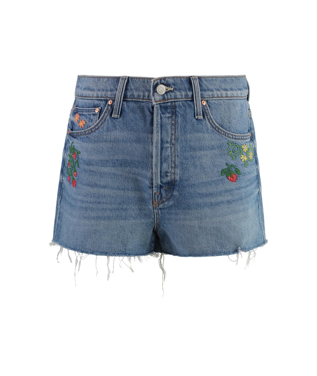MOTHER Синие хлопковые шорты, фото 1