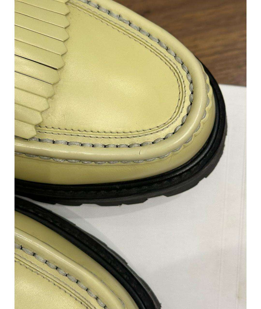 CELINE Желтые кожаные лоферы, фото 7