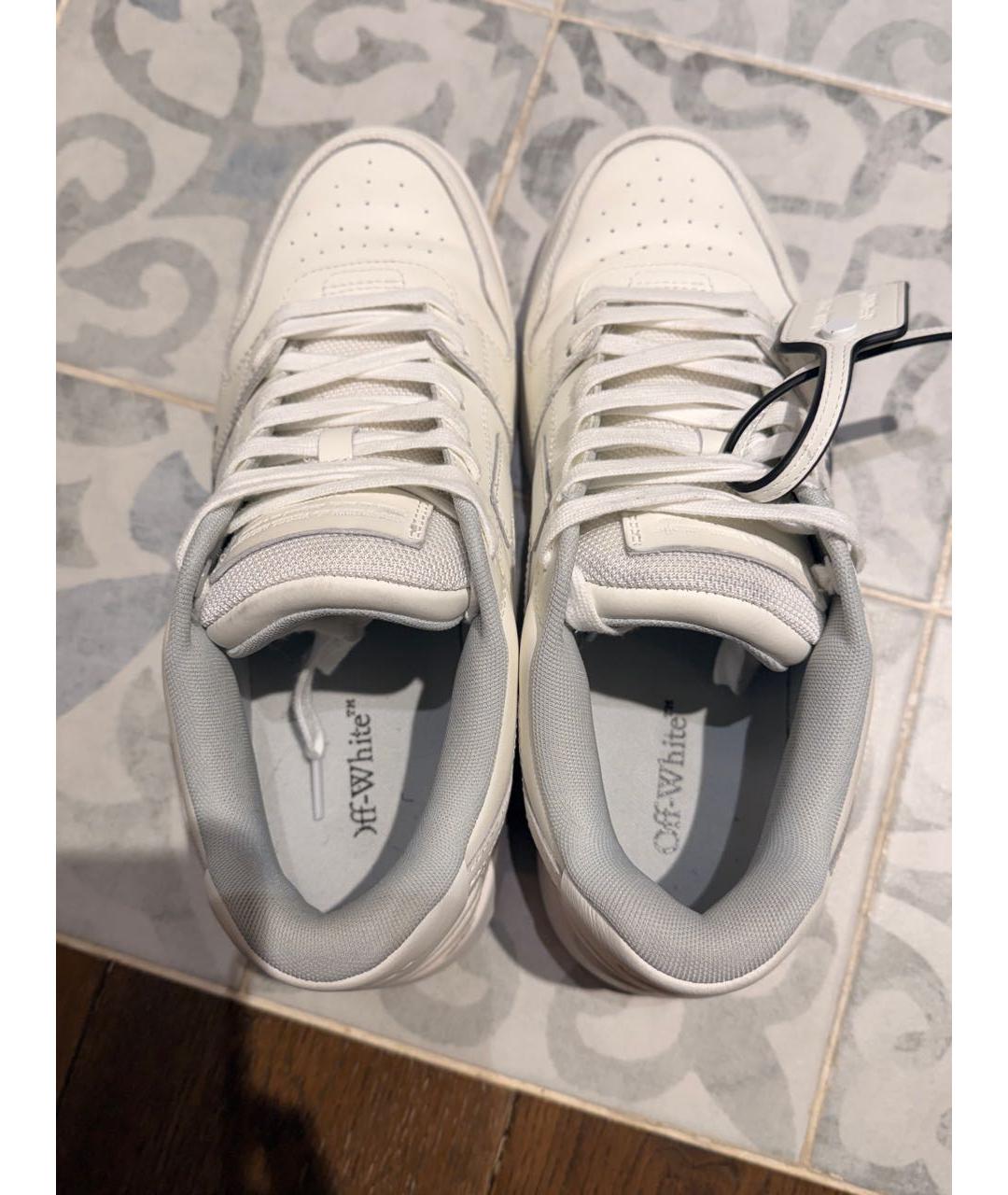 OFF-WHITE Белые кожаные низкие кроссовки / кеды, фото 3