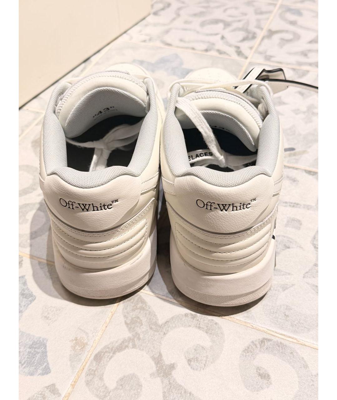 OFF-WHITE Белые кожаные низкие кроссовки / кеды, фото 8