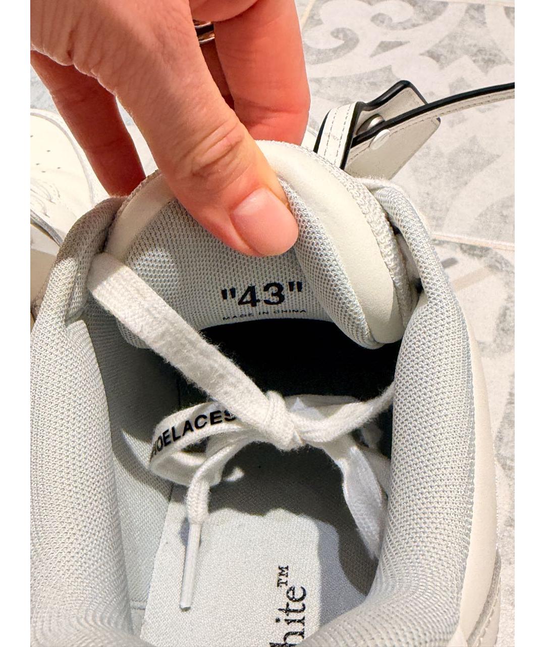 OFF-WHITE Белые кожаные низкие кроссовки / кеды, фото 6