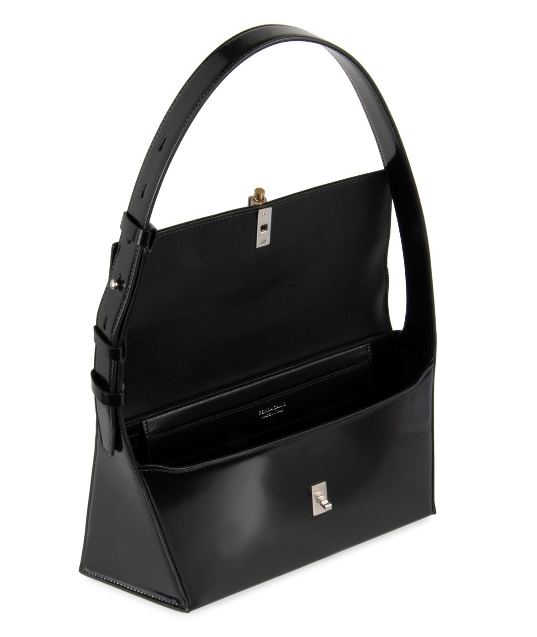 FERRAGAMO Черная кожаная сумка с короткими ручками, фото 5