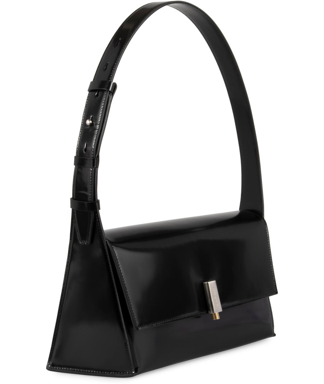 FERRAGAMO Черная кожаная сумка с короткими ручками, фото 3